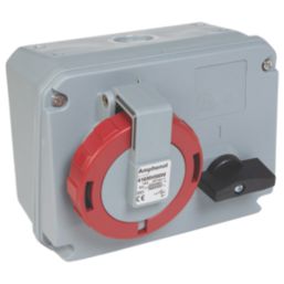 Amphenol 32A 4P+E Switched Socket 415V