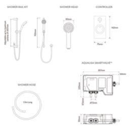 Aqualisa Visage Q HP/Combi Rear-Fed Chrome Thermostatic Single Outlet Concealed Smart Shower with Adjustable Head