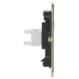 Knightsbridge  1-Gang RJ45 Brushed Brass with Colour-Matched Inserts