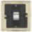 Knightsbridge  1-Gang RJ45 Brushed Brass with Colour-Matched Inserts