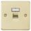 Knightsbridge  1-Gang RJ45 Brushed Brass with Colour-Matched Inserts