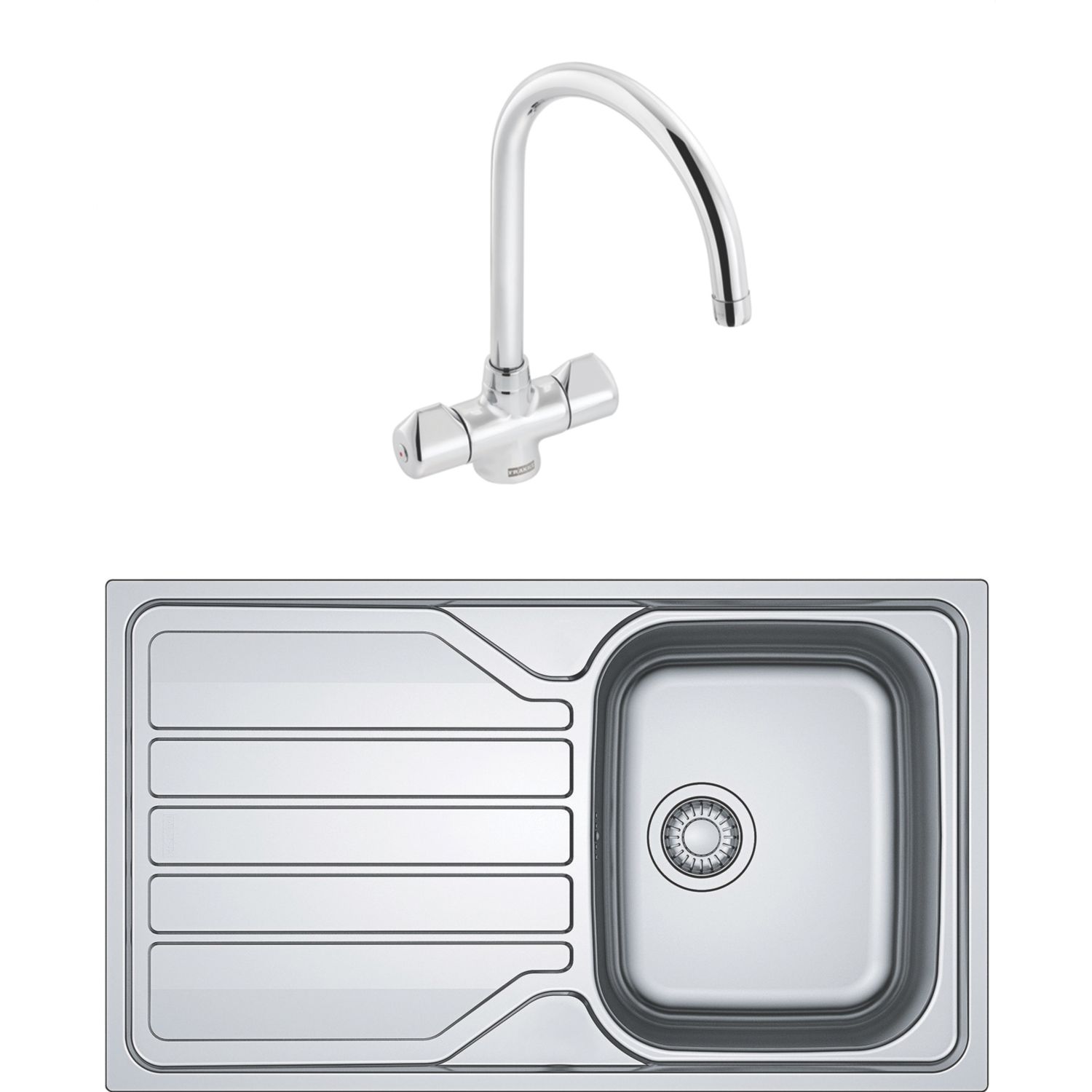 Franke 1 Bowl Stainless Steel Inset Sink & Mixer Tap 860mm x 500mm (388CF)