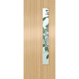 Green & Taylor  1-Clear Light Satin Lacquered Oak Wooden Traditional Internal Fire Doors with Glass 1981mm x 838mm