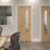 Green & Taylor  1-Clear Light Satin Lacquered Oak Wooden Traditional Internal Fire Doors with Glass 1981mm x 838mm