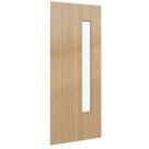 Green & Taylor  1-Clear Light Satin Lacquered Oak Wooden Traditional Internal Fire Doors with Glass 1981mm x 838mm