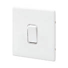 MK Aspect 10AX 1-Gang 2-Way Switch  White with Colour-Matched Inserts
