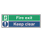 Non Photoluminescent "Fire Exit Keep Clear" Sign 150mm x 450mm