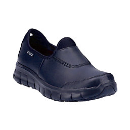Skechers Sure Track Metal Free Womens Slip-On Non Safety Shoes Black Size 8