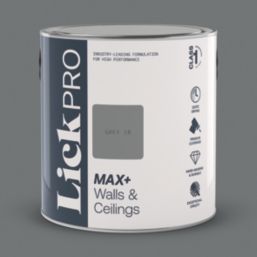LickPro Max+ 2.5Ltr Grey 10 Matt Emulsion  Paint