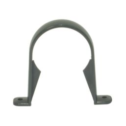 FloPlast  Round Rainwater Downpipe Clip Anthracite Grey 68mm 10 Pack