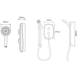 Aqualisa eSense Arctic White 10.5kW  Electric Shower