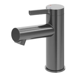 Refurb Swirl Bonda Titanium 136mm Standard Lever Mono Basin Mixer Tap  With Clicker Waste