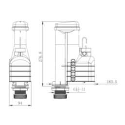 Flomasta Dual Flush Syphon 184mm