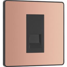 British General Evolve 1-Gang Slave Telephone Socket Copper with Black Inserts