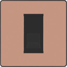 British General Evolve 1-Gang Slave Telephone Socket Copper with Black Inserts