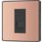 British General Evolve 1-Gang Slave Telephone Socket Copper with Black Inserts