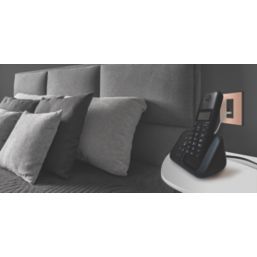 British General Evolve 1-Gang Slave Telephone Socket Copper with Black Inserts