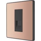 British General Evolve 1-Gang Slave Telephone Socket Copper with Black Inserts