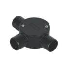 Deta TTE 3 Way 25mm Tee Box Black