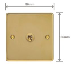Varilight  10A 1-Gang 2-Way Light Switch  Polished Brass with Colour-Matched Inserts