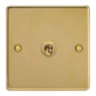 Varilight  10A 1-Gang 2-Way Light Switch  Polished Brass with Colour-Matched Inserts