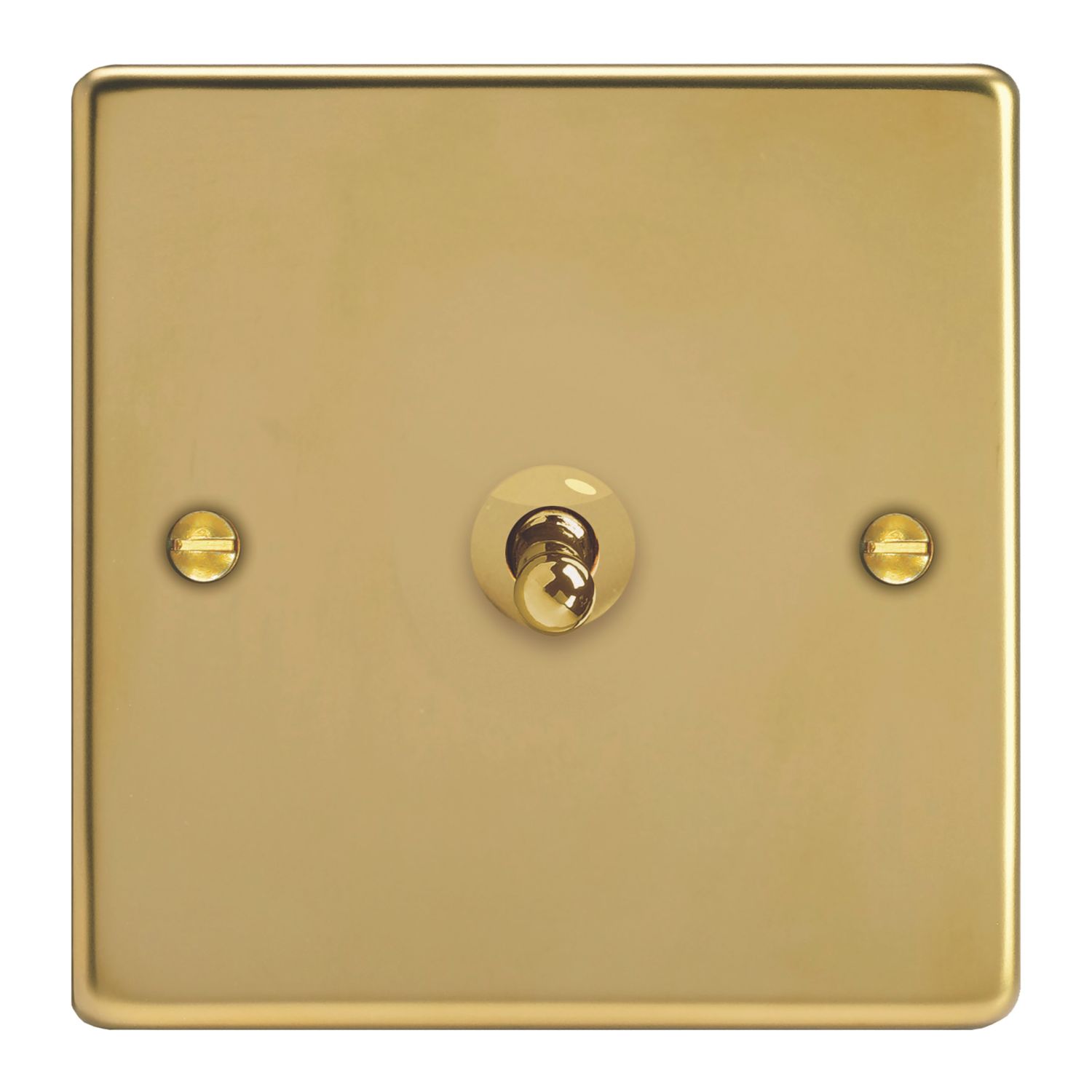Varilight 10A 1-Gang 2-Way Light Switch Polished Brass with Colour-Matched Inserts (388YT)