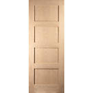 Jeld-Wen  Unfinished Oak Veneer Wooden 4-Panel Shaker Internal Fire Door 2040 x 726mm