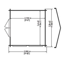 Shire Solway 2 10' x 10' (Nominal) Apex Timber Log Cabin with Assembly