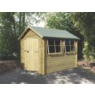 Shire Solway 2 10' x 10' (Nominal) Apex Timber Log Cabin with Assembly