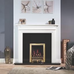 Focal Point Blenheim Brass Rotary Control Inset Gas Full Depth Fire 480mm x 180mm x 585mm