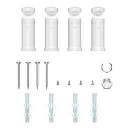 Flomasta 1200mm x 450mm 1672BTU White Curved  Towel Radiator