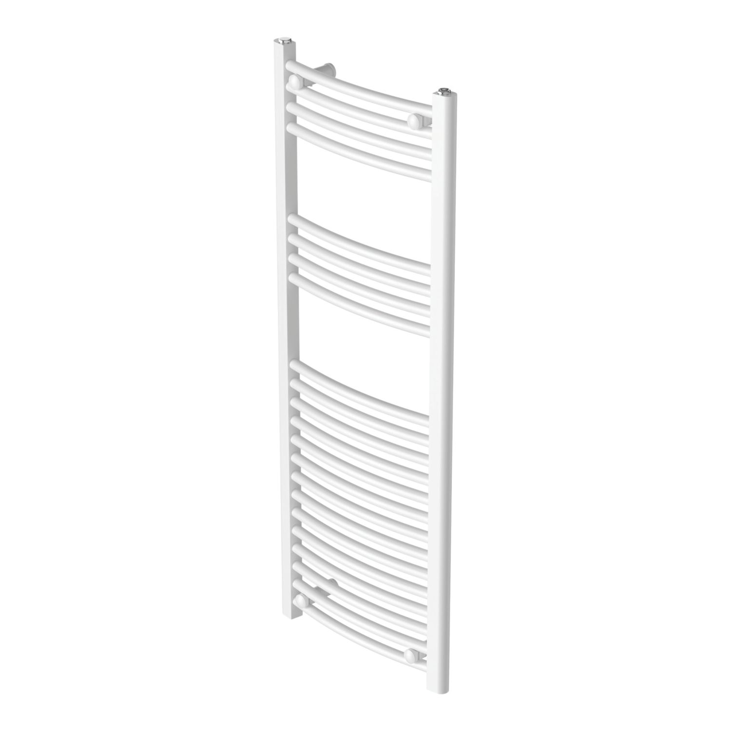 Flomasta 1200mm x 450mm 1672BTU White Curved Towel Radiator (389AG)