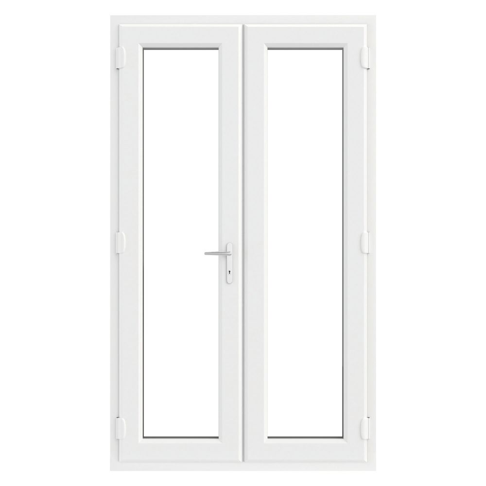 Crystal White DoubleGlazed uPVC French Door Set 2090mm x 1290mm Screwfix