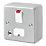 MK Metal-Clad Plus 13A Switched Metal Clad Fused Spur & Flex Outlet with Neon Aluminium with White Inserts