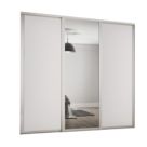 Spacepro  3-Door Sliding Wardrobe Door Kit Dove Grey Frame Dove Grey / Mirror Panel 1680mm x 2260mm