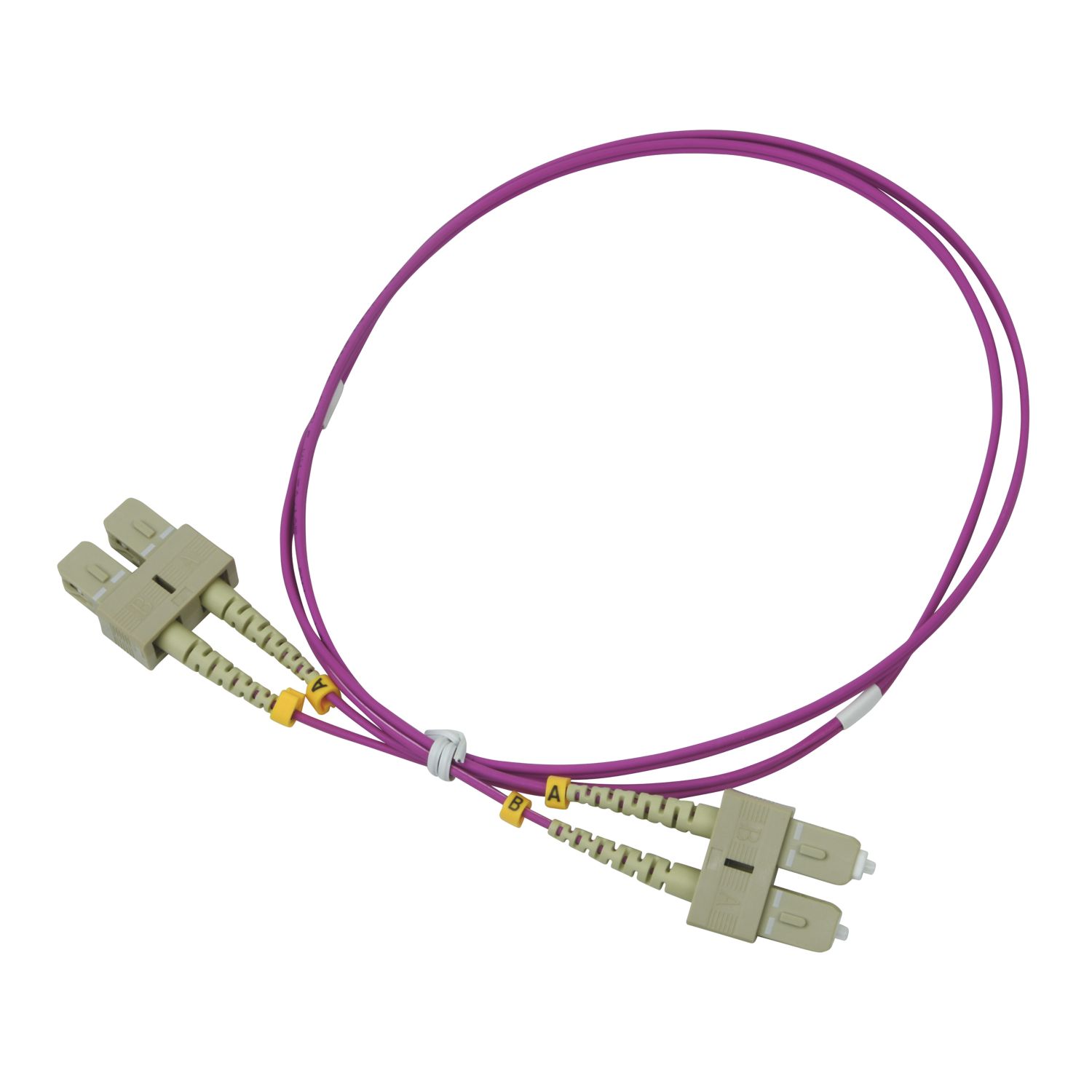 Labgear Duplex Multi Mode Purple SC- SC OM4 LSZH Fibre Optic Cable 1m (389KM)