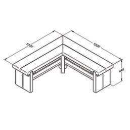 Forest  Double-Corner Sleeper Bench Wooden 4' x 1' 6"