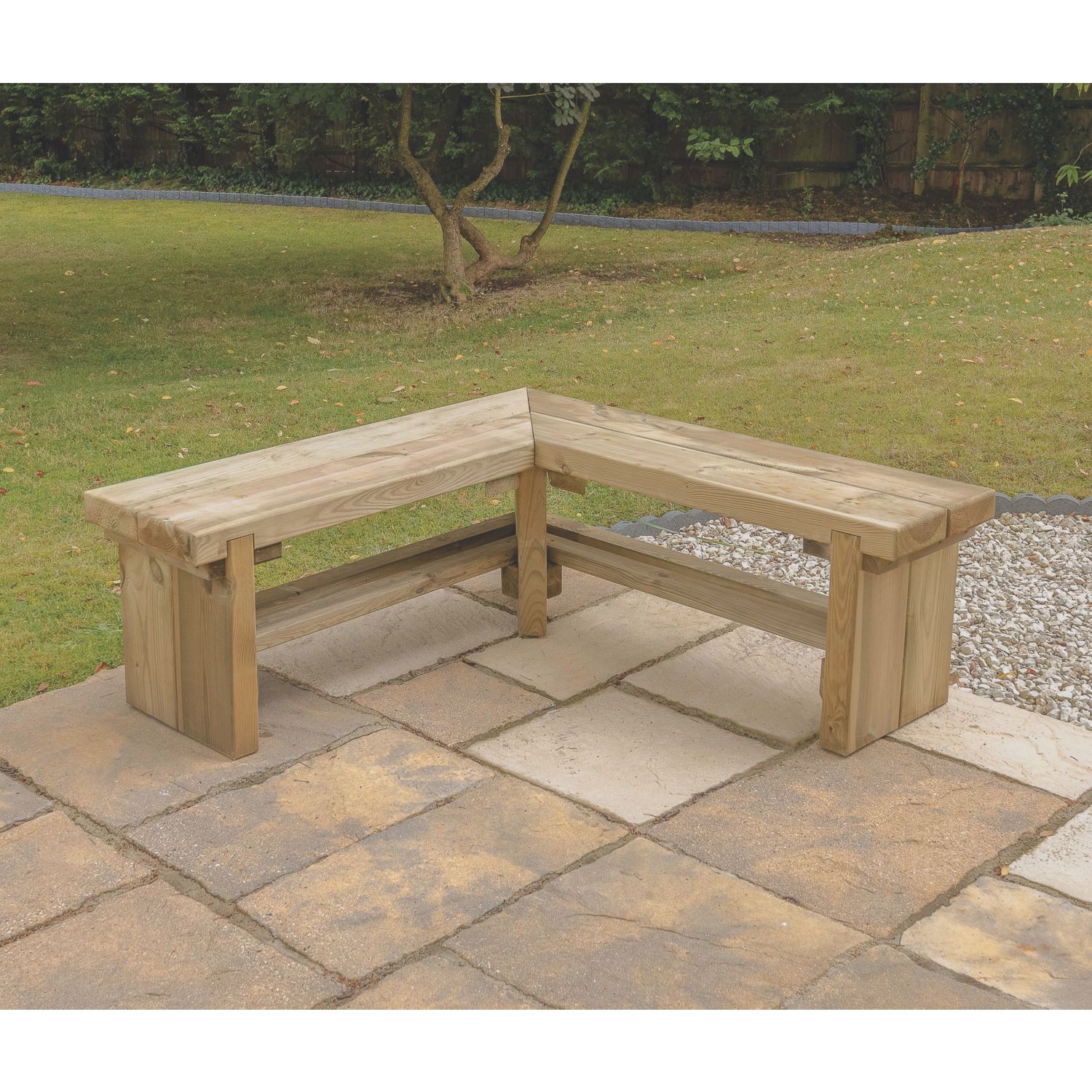 Forest Double-Corner Sleeper Bench Wooden 4' x 1' 6" (389KP)