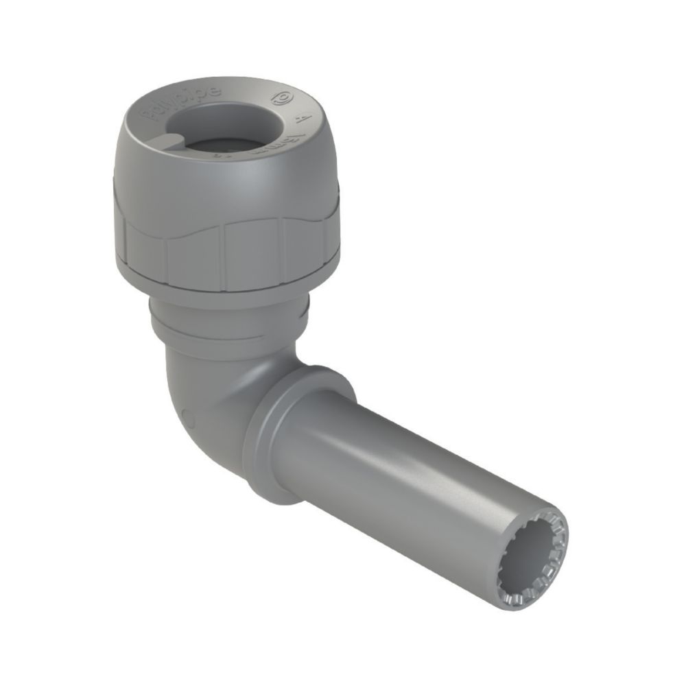 PolyPlumb Enhanced Plastic PushFit Equal 90° Spigot Elbow 15mm Screwfix