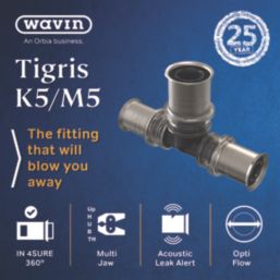 Wavin Tigris K5 Multi-Layer Composite Press-Fit Reducing Tees 16mm x 20mm x 16mm 10 Pack