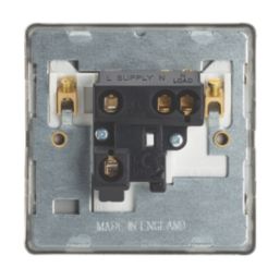 Contactum Lyric 13A Unswitched Fused Spur  Brushed Brass with White Inserts