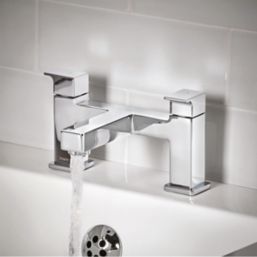 Hansgrohe Vernis Shape Chrome 126mm Deck Mounted Lever 2 Tap Holes Bath Mixer Tap