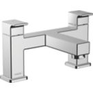 Hansgrohe Vernis Shape Chrome 126mm Deck Mounted Lever 2 Tap Holes Bath Mixer Tap
