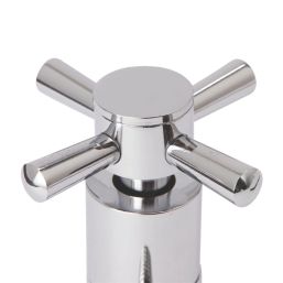 Palermo 15mm x 1/2" Chrome Straight Traditional Manual Radiator Valve Head & Body  2 Pack