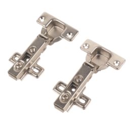 Nickel 110° Sprung Concealed Clip-On Hinges 110mm 2 Pack