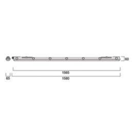 Sylvania SylProof Toledo Single 5ft LED Cool White Waterproof Batten Light 18W 2300lm 220-240V