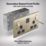 British General Nexus Metal 13A 2-Gang SP Switched Socket + 3.25A 45W 2-Outlet Type C USB Charger Antique Brass with Black Inserts