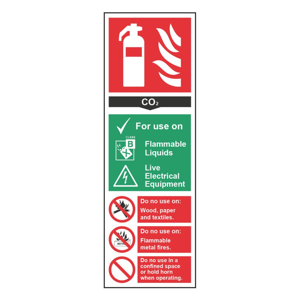 Essentials Non Photoluminescent "Fire Extinguisher CO2" Sign 100mm x