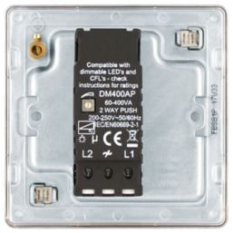 LAP  1-Gang 2-Way LED Dimmer Switch  Brushed Stainless Steel