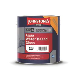 Johnstones Trade 2.5Ltr Brilliant White Gloss Water-Based Trim Paint